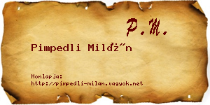 Pimpedli Milán névjegykártya